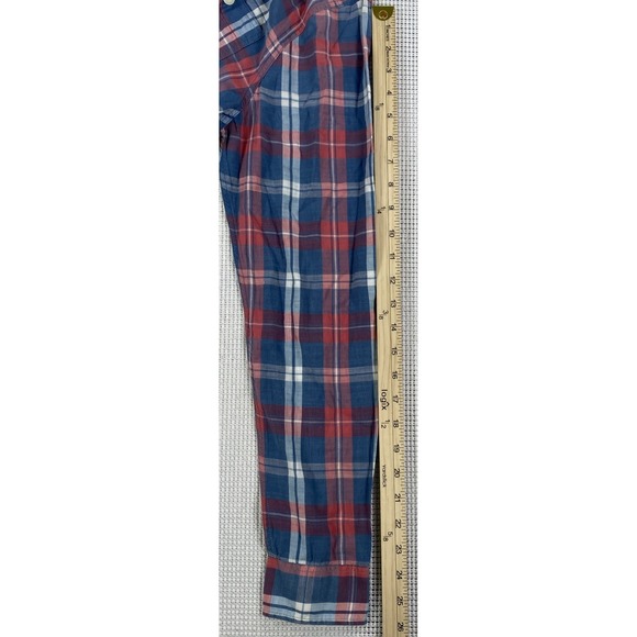 Faherty Indigo Dyed Plaid Button Up Long Sleeve Shirt Cotton Men's Small - Picture 5 of 7